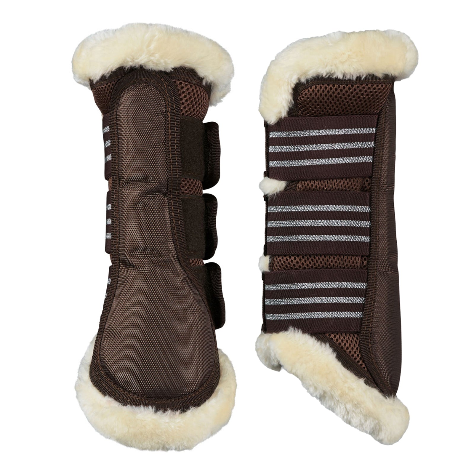 Horze Lincoln Brushing Boots with Fur Leg Protection & Hoof Protection for Horses