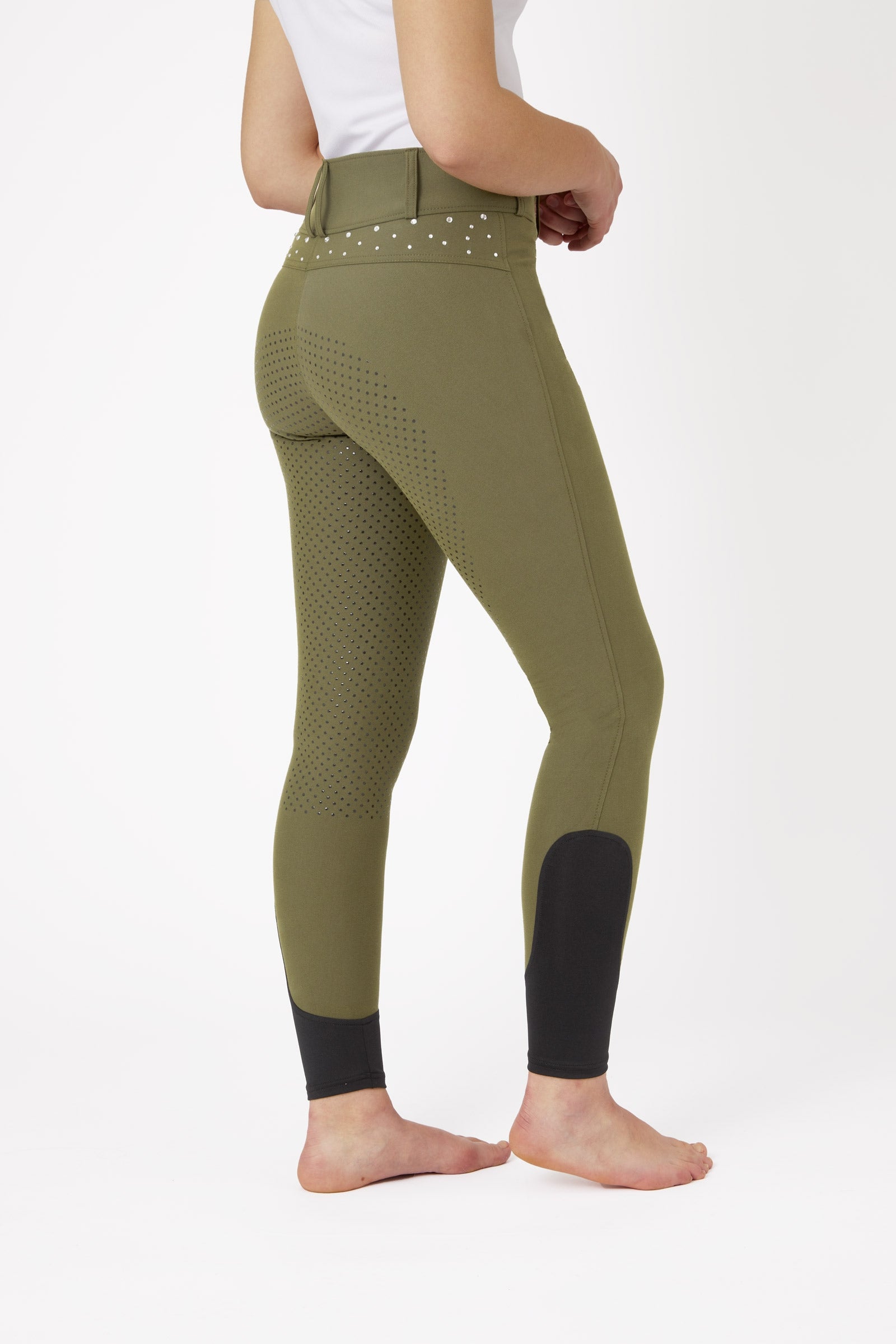 Horze Women's High Waist Full Grip Breeches with Crystals Womens Breeches