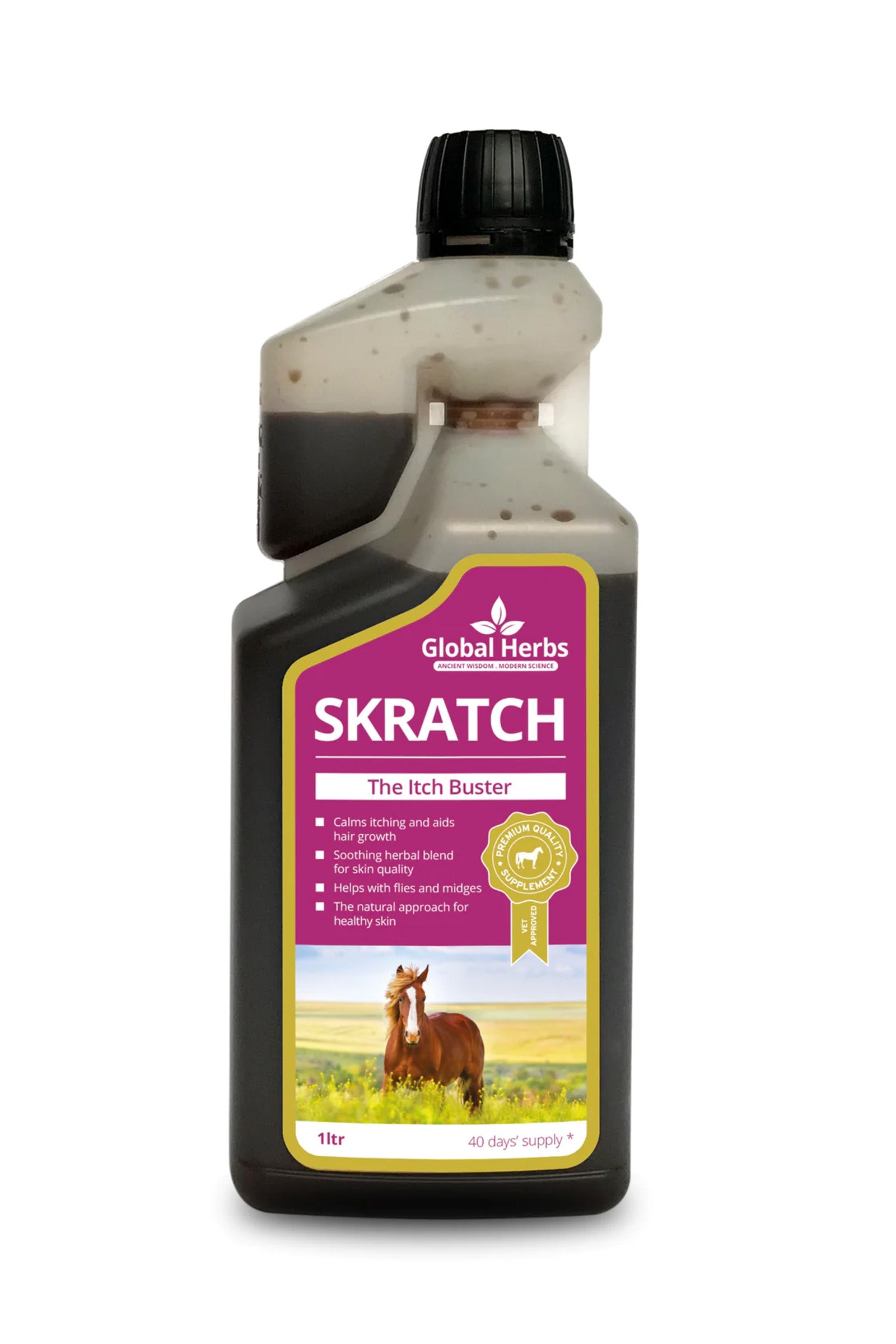 Global Herbs Skratch Syrup 1LTR Horse Feed & Nutrition