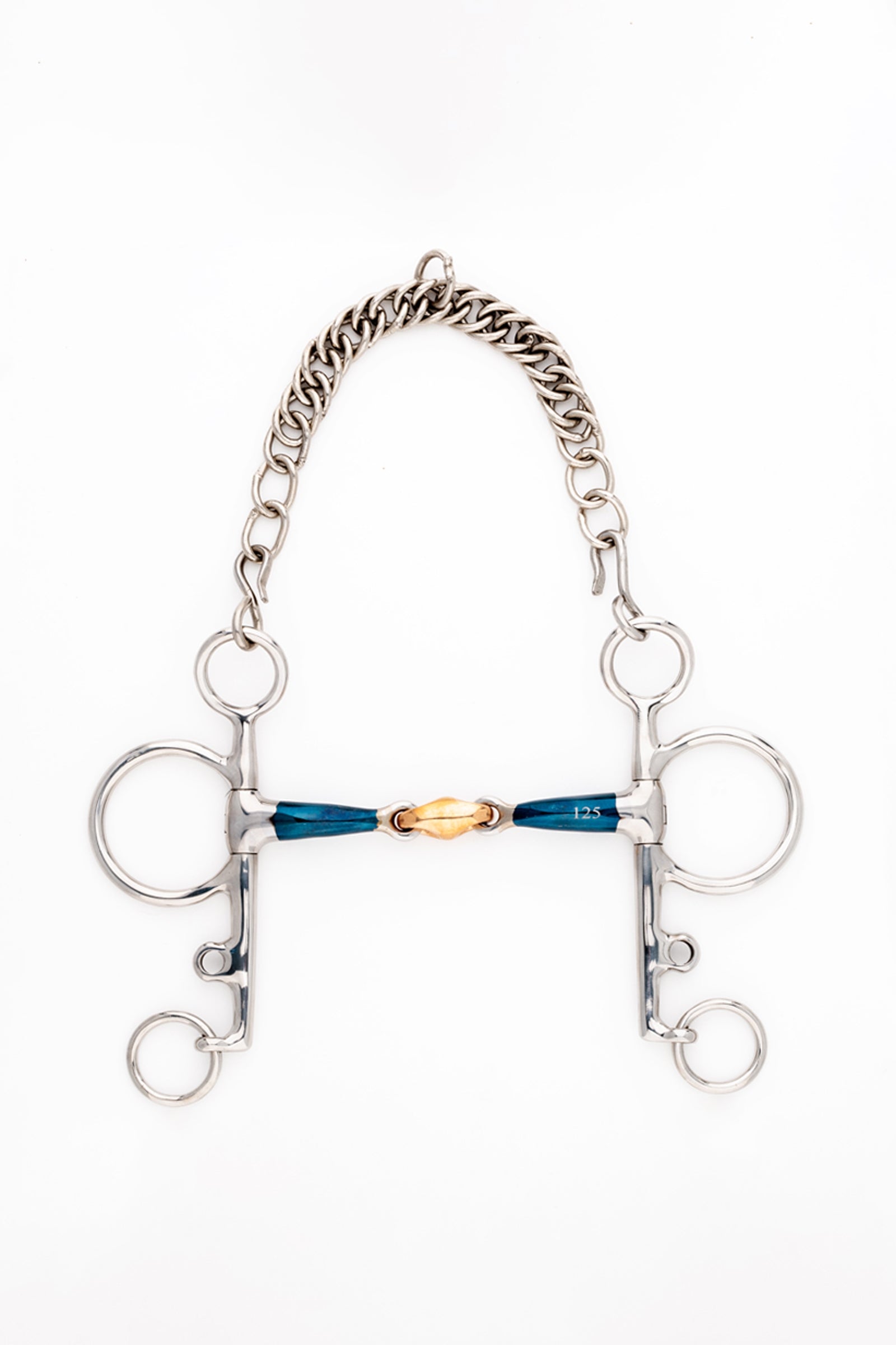 Kavalkade Ergonomic Pelham Double Jointed, Lock Up, Long, 14 mm Horse Bits