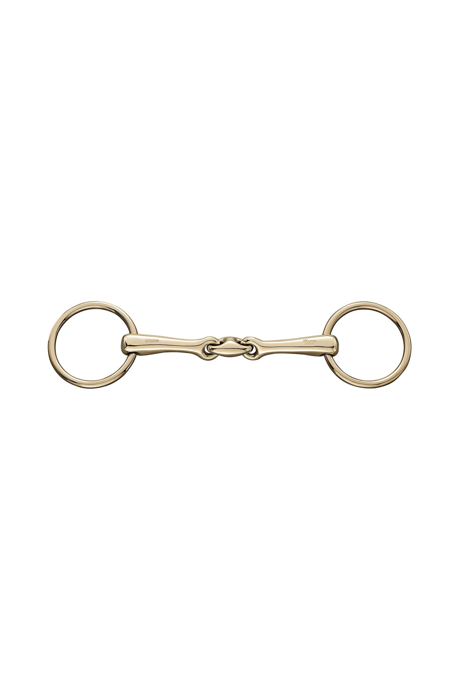 Sprenger KK Ultra Bradoon Bit, Double Jt., 14mm, Sensogan, Aurigan Rings Horse Bits