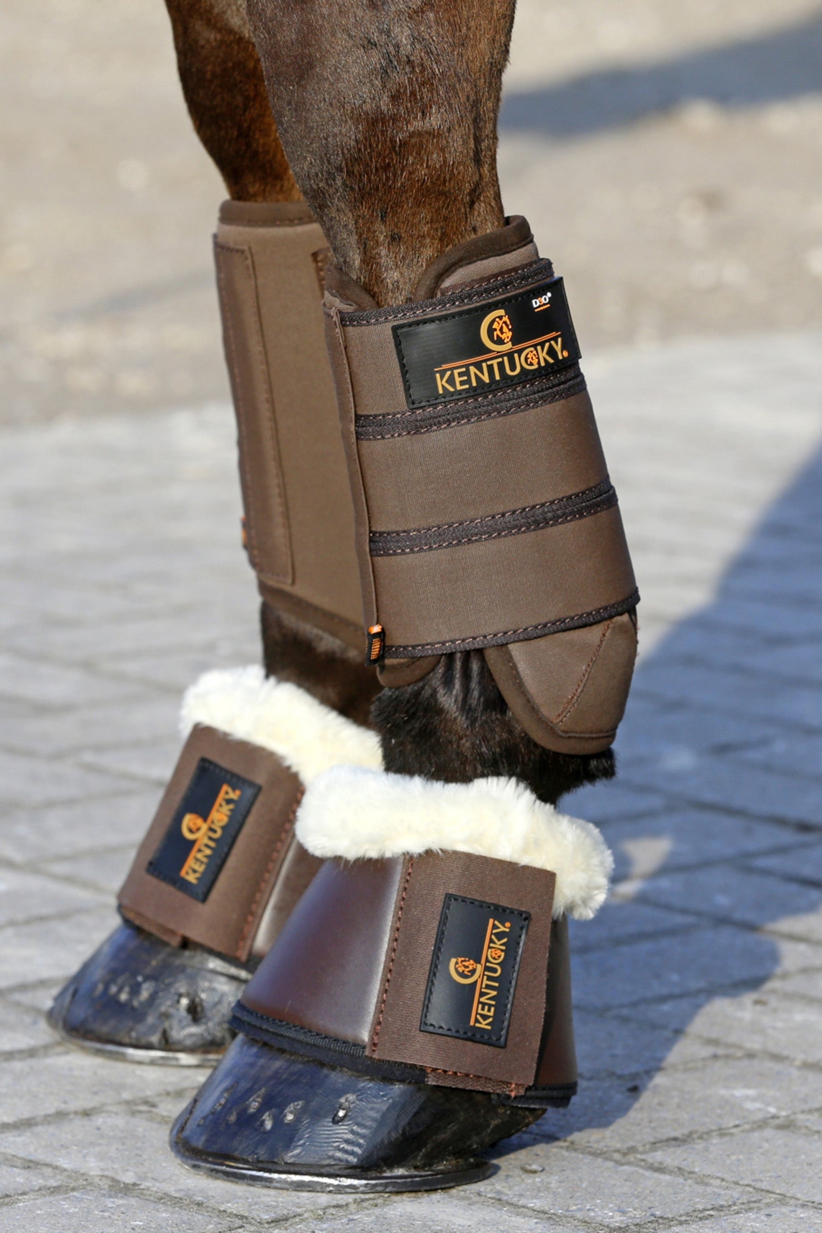 Kentucky Horsewear Sheepskin Leather Overreach boots Leg Protection & Hoof Protection for Horses