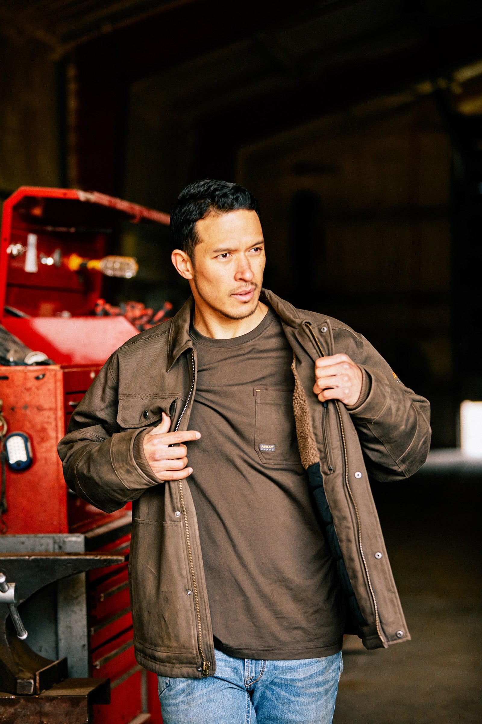Ariat Rebar DuraCanvas Sherpa-Lined Men's Coat Mens Riding Clothing