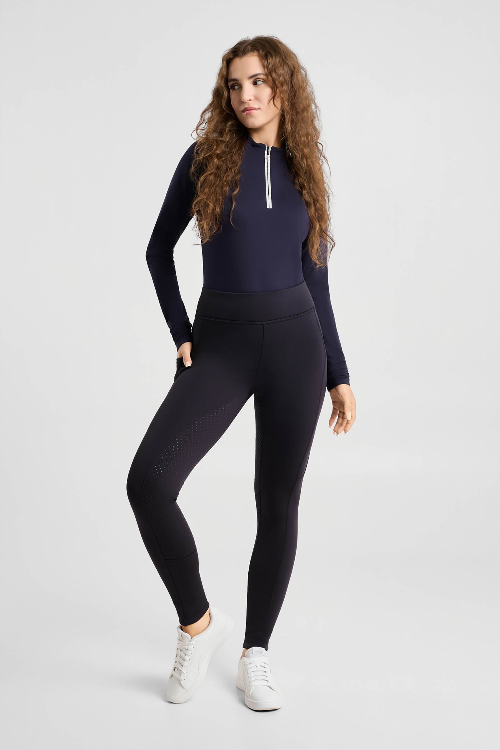 Horze Active Women's Full Grip Winter Riding Tights with Phone Pocket Womens Breeches