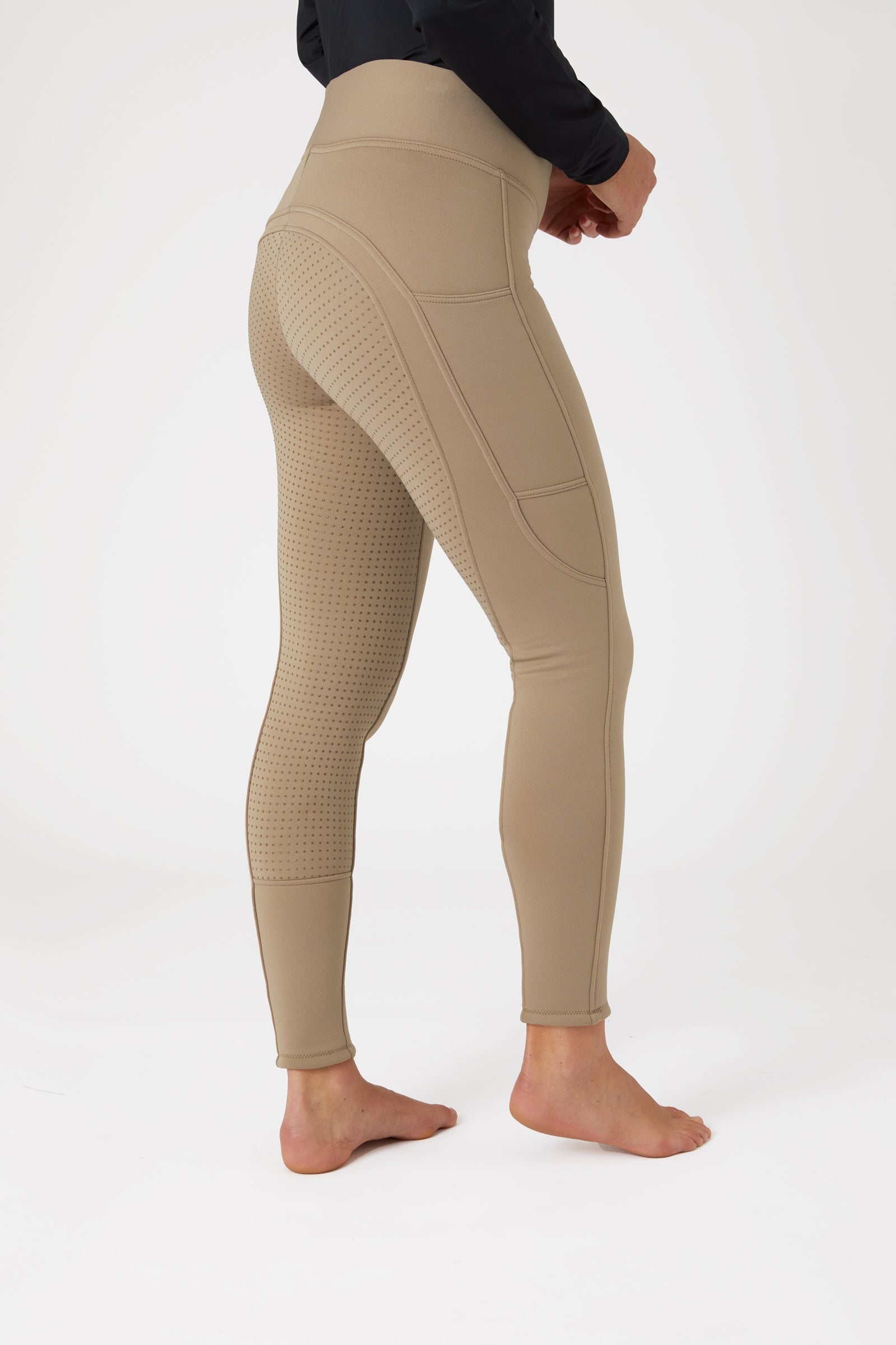 Horze Active Women's Full Grip Winter Riding Tights with Phone Pocket Womens Breeches