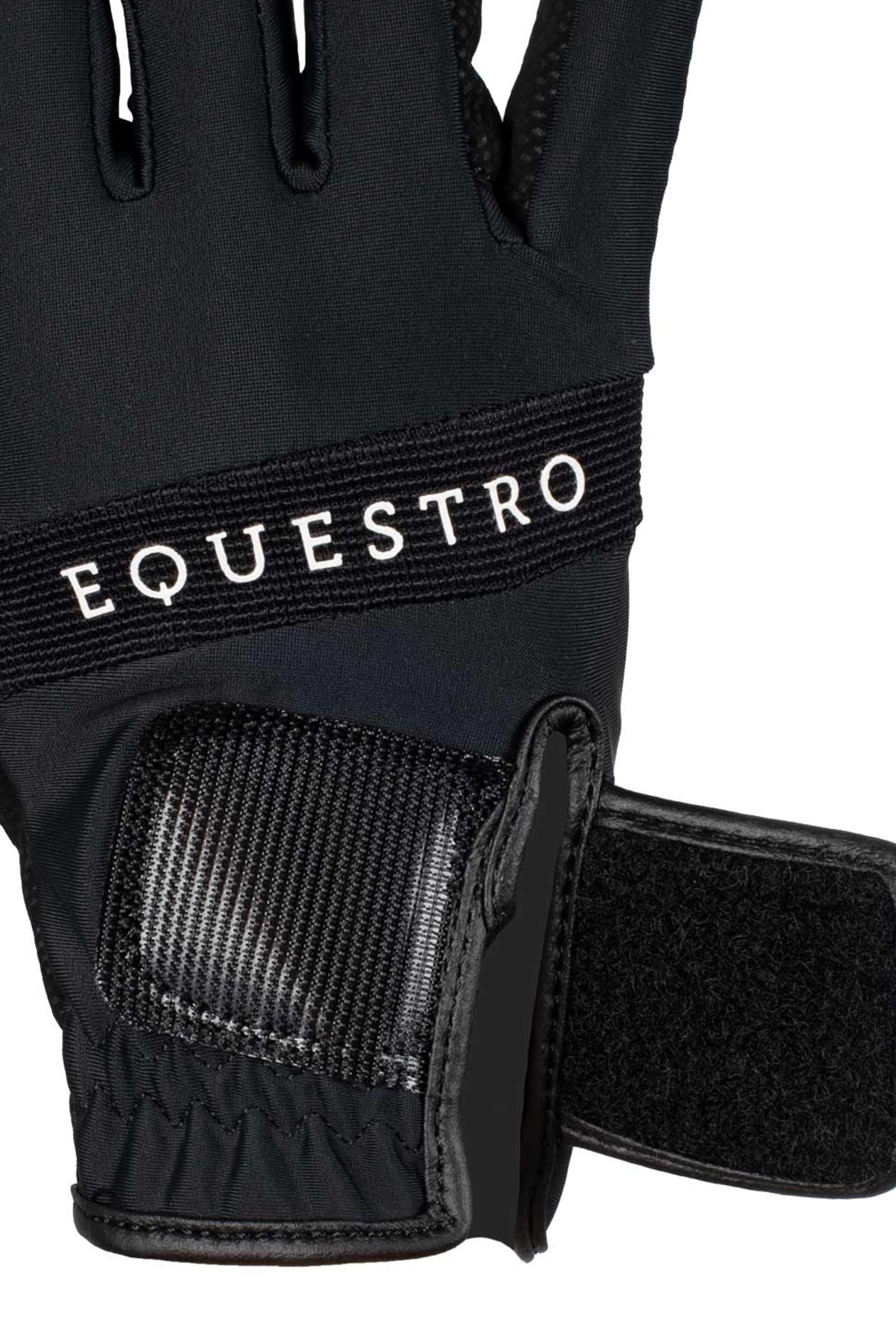 Equestro Gloves in Technical Fabric With Multicolor Logo Riding Gloves
