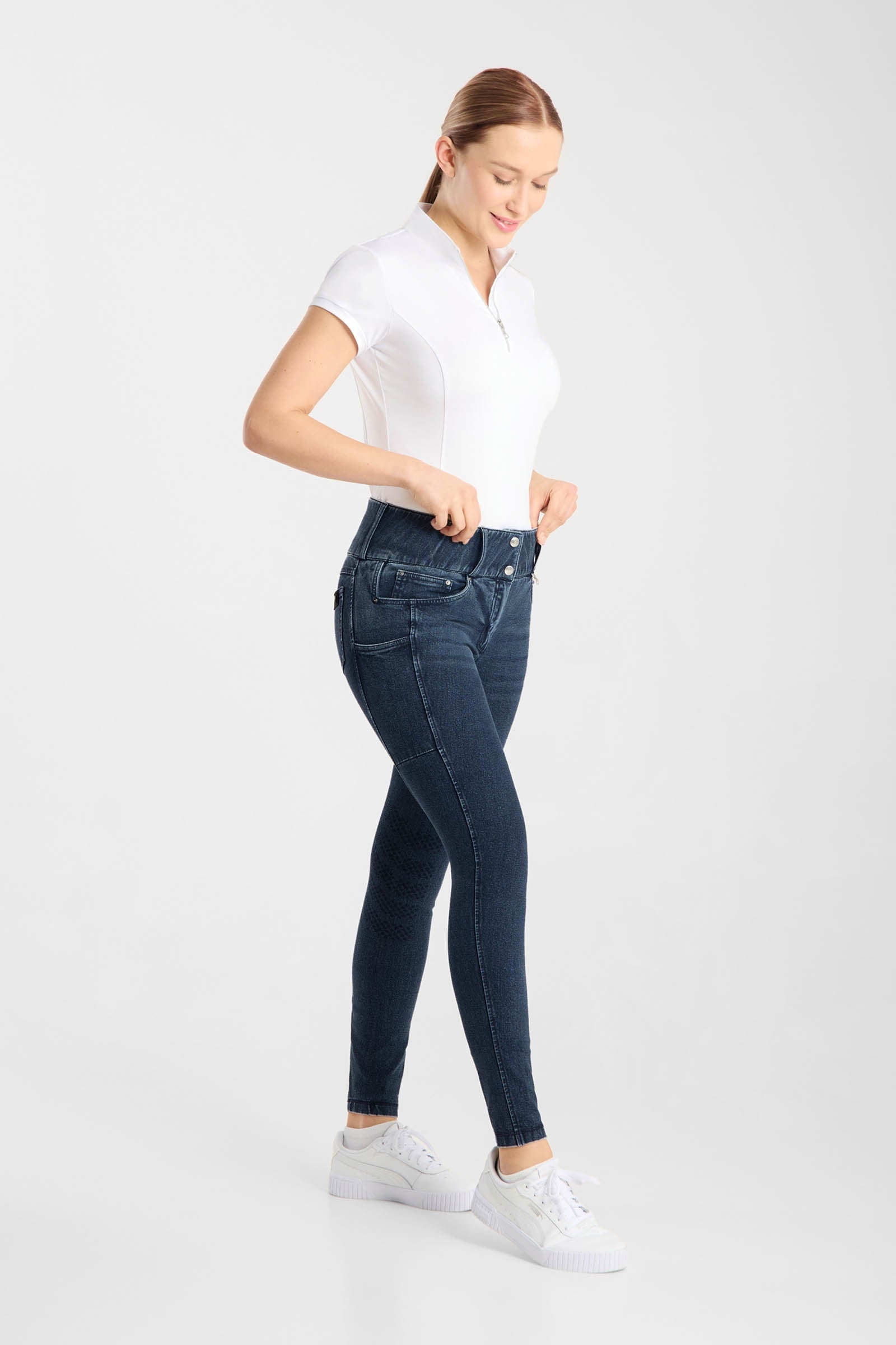 Horze Carolyn Women´s Denim Full Grip Breeches Womens Breeches