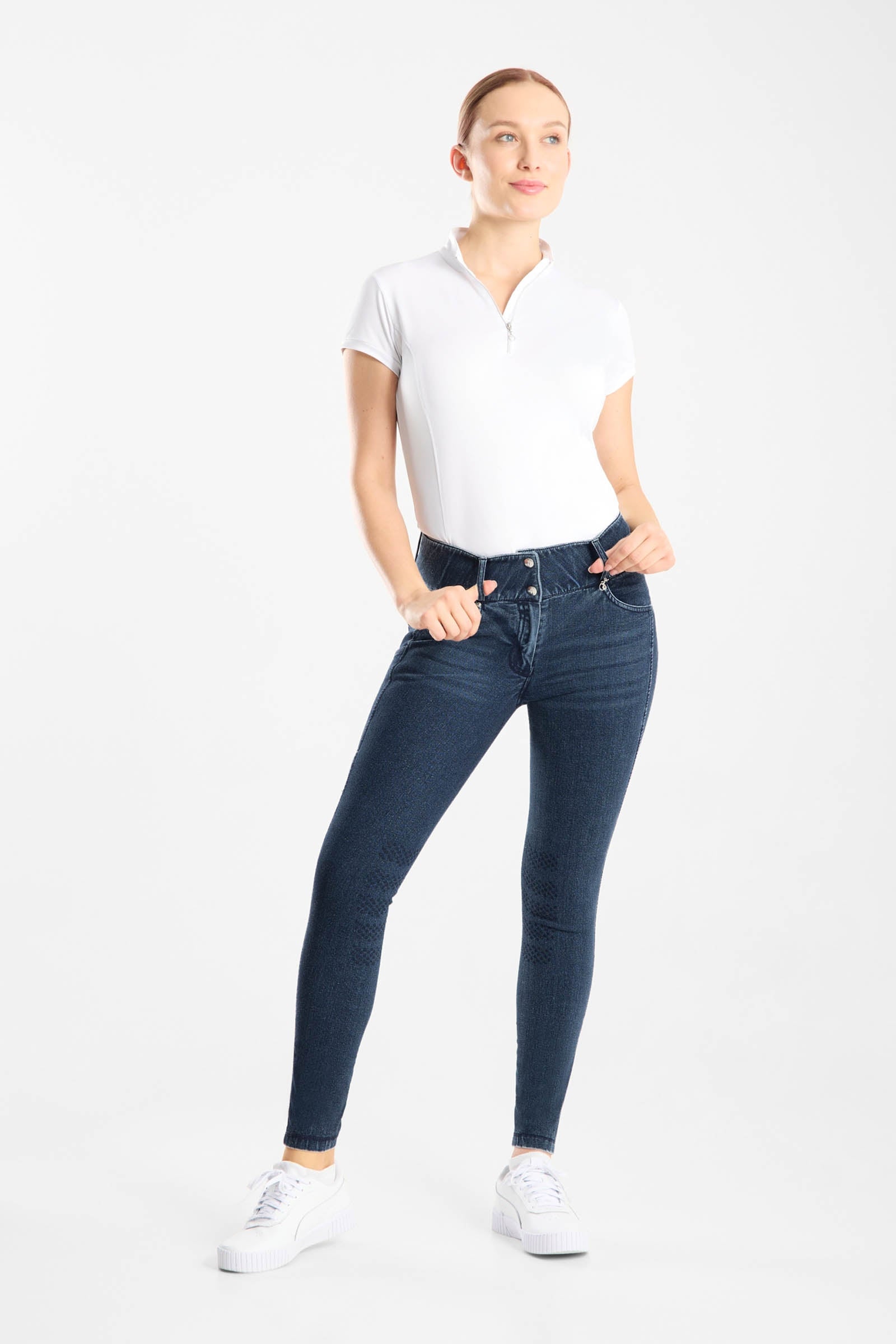 Horze Carolyn Women´s Denim Full Grip Breeches Womens Breeches
