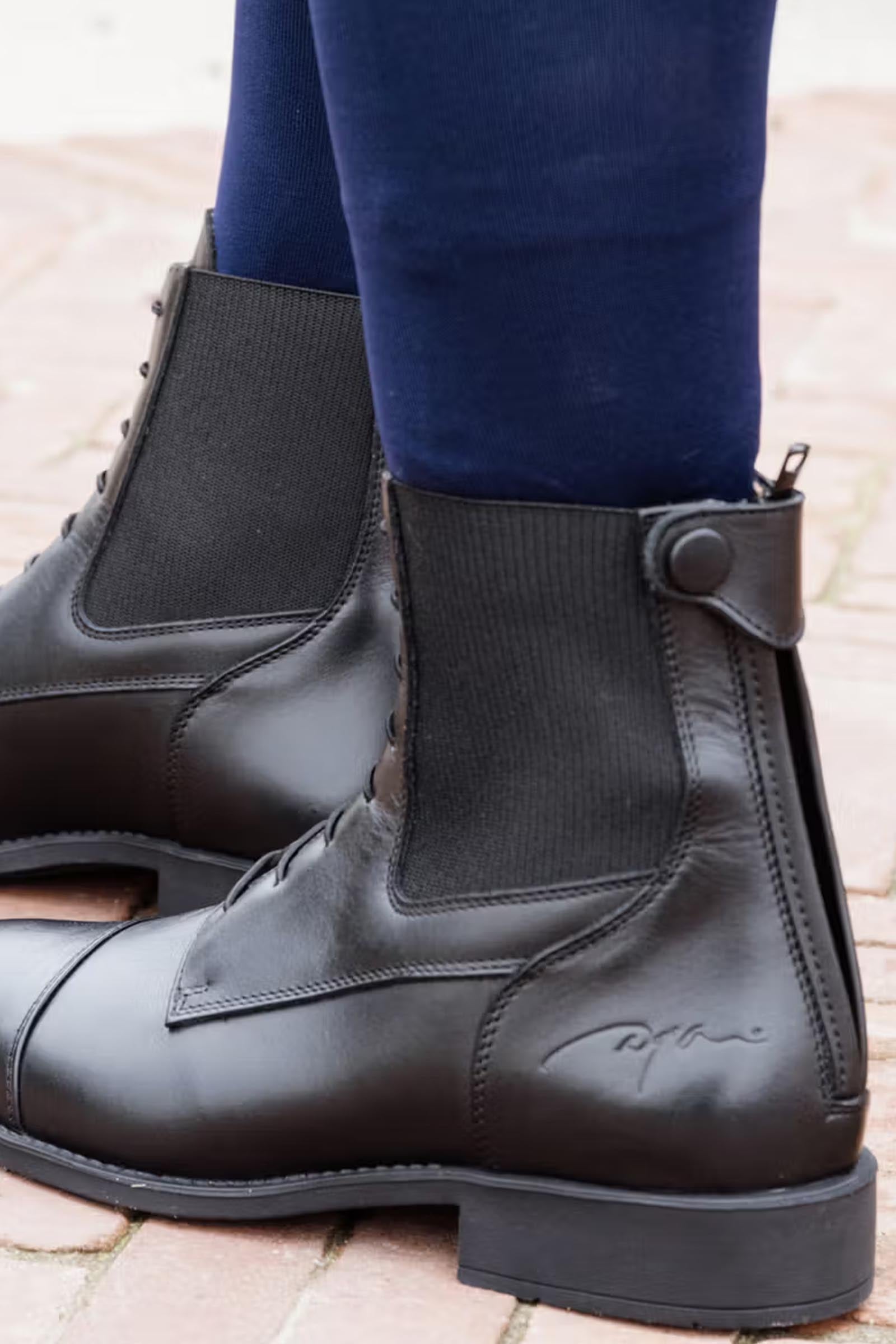 Dy'on Short Boots With Front Laces & Back Zipper Riding Boots & Riding Shoes