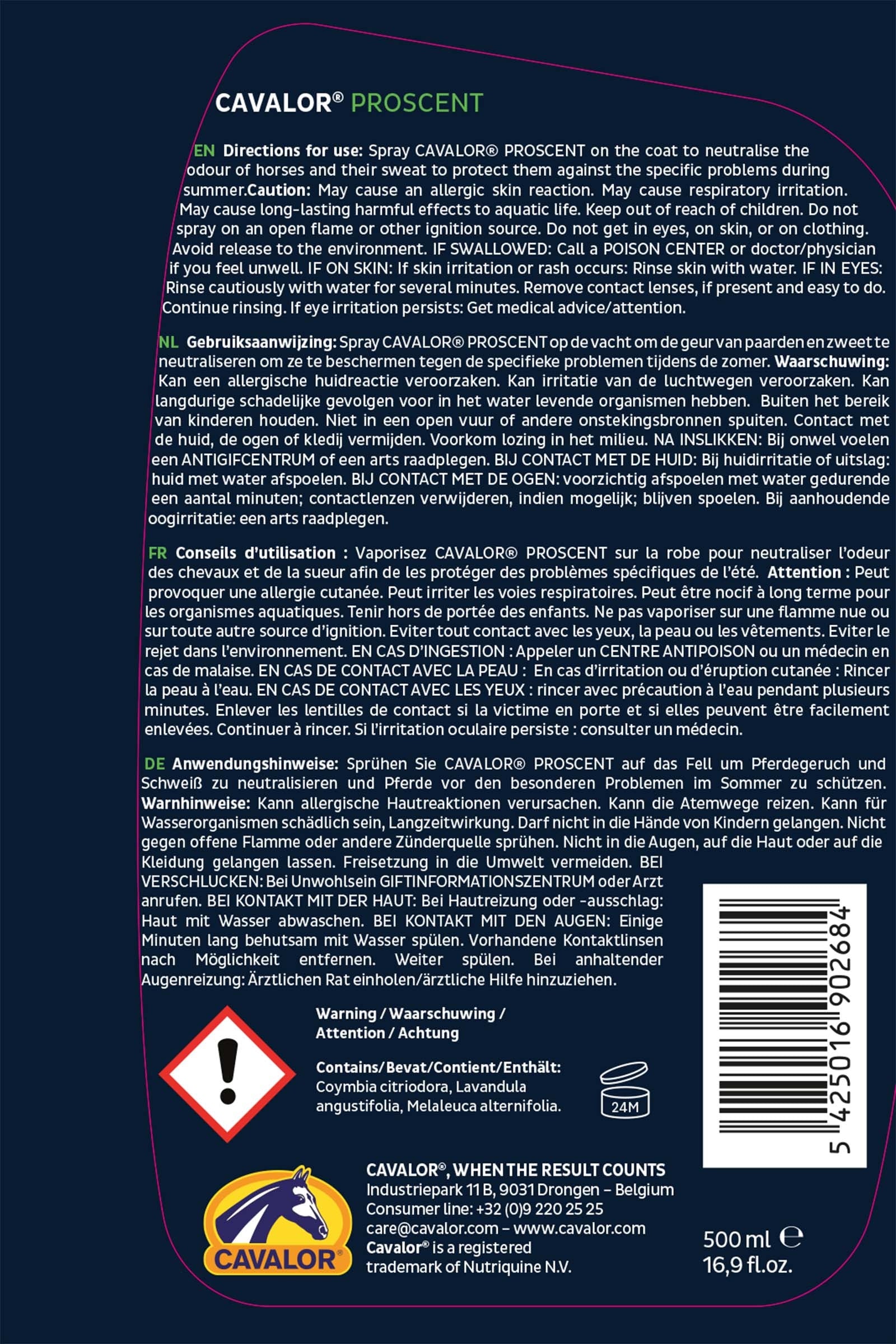 Cavalor ProScent Liquid, Coat Spray, 250ml Horse Health Care
