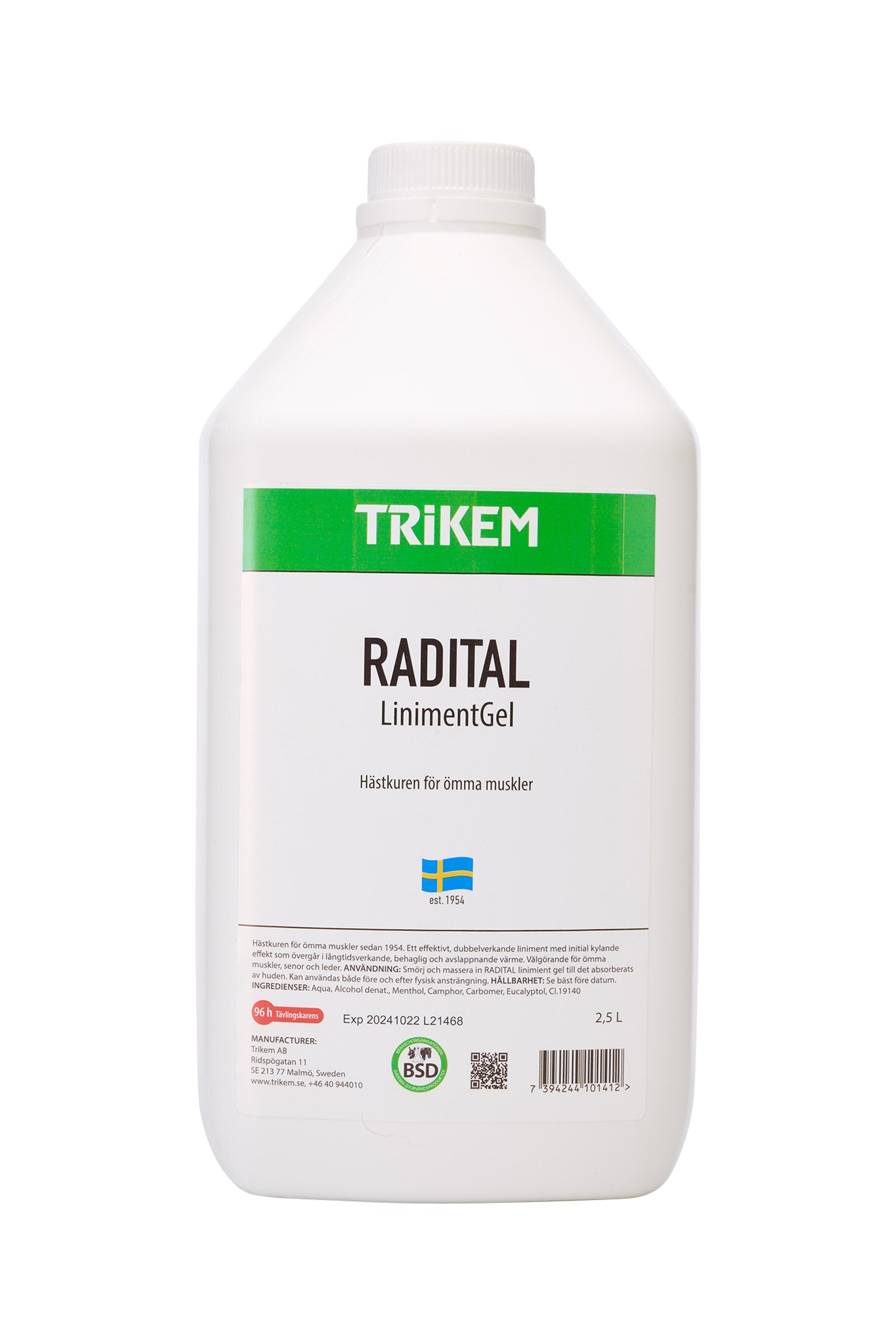 Trikem Radital Liniment Gel, 2,5 Litre Horse Health Care