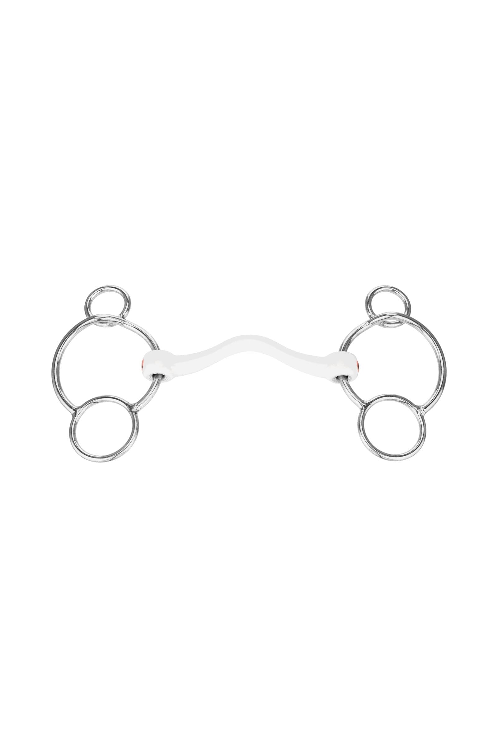 Sprenger Nathe CM 3-Ring Bit Hard Mullen Mouth W. Port, 15mm, Thermoplastic Horse Bits
