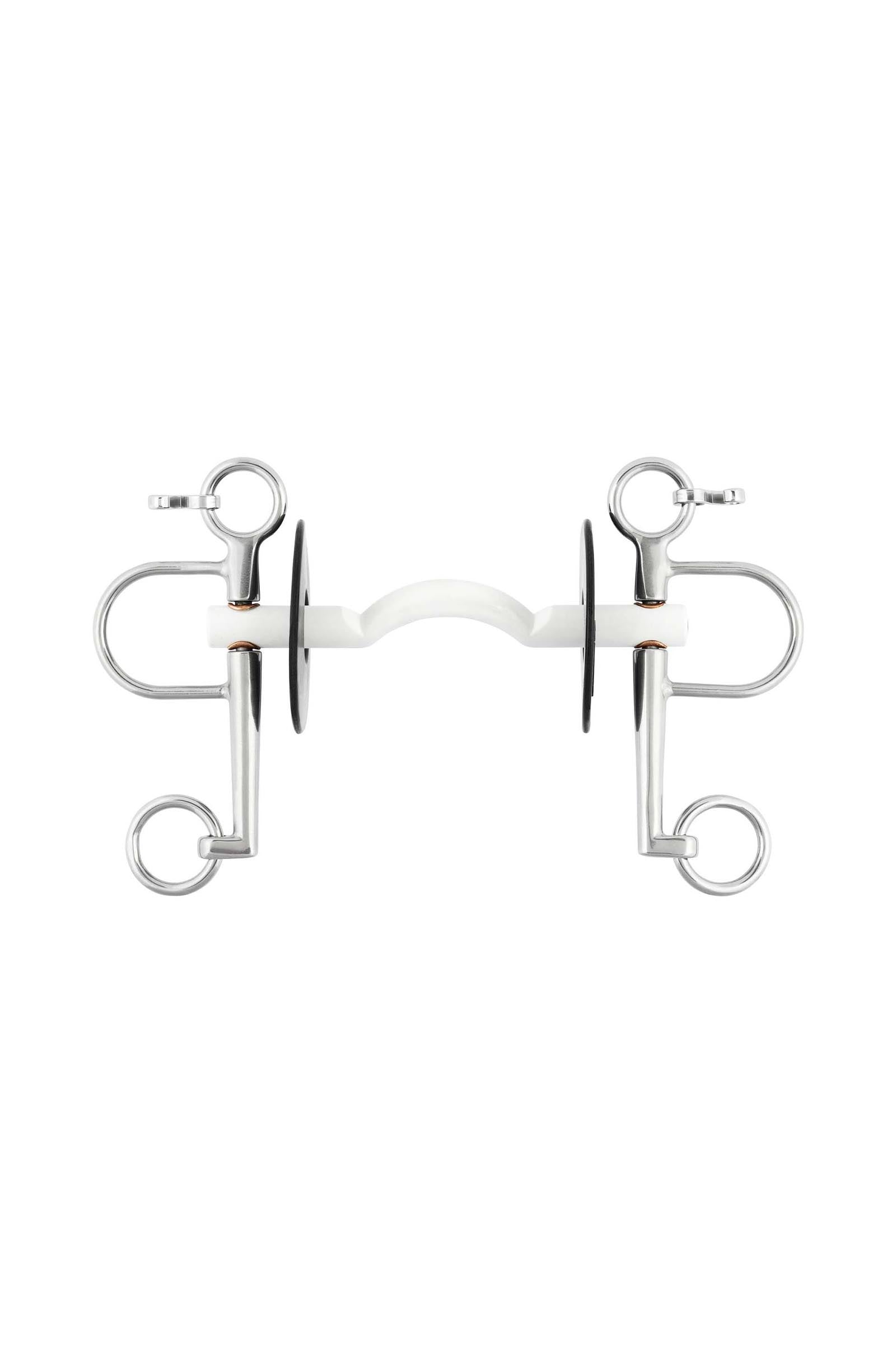 Sprenger Nathe Pelham Soft Mullen Mouth W. Port, 15mm, Long Shanks, Thermoplastic Horse Bits