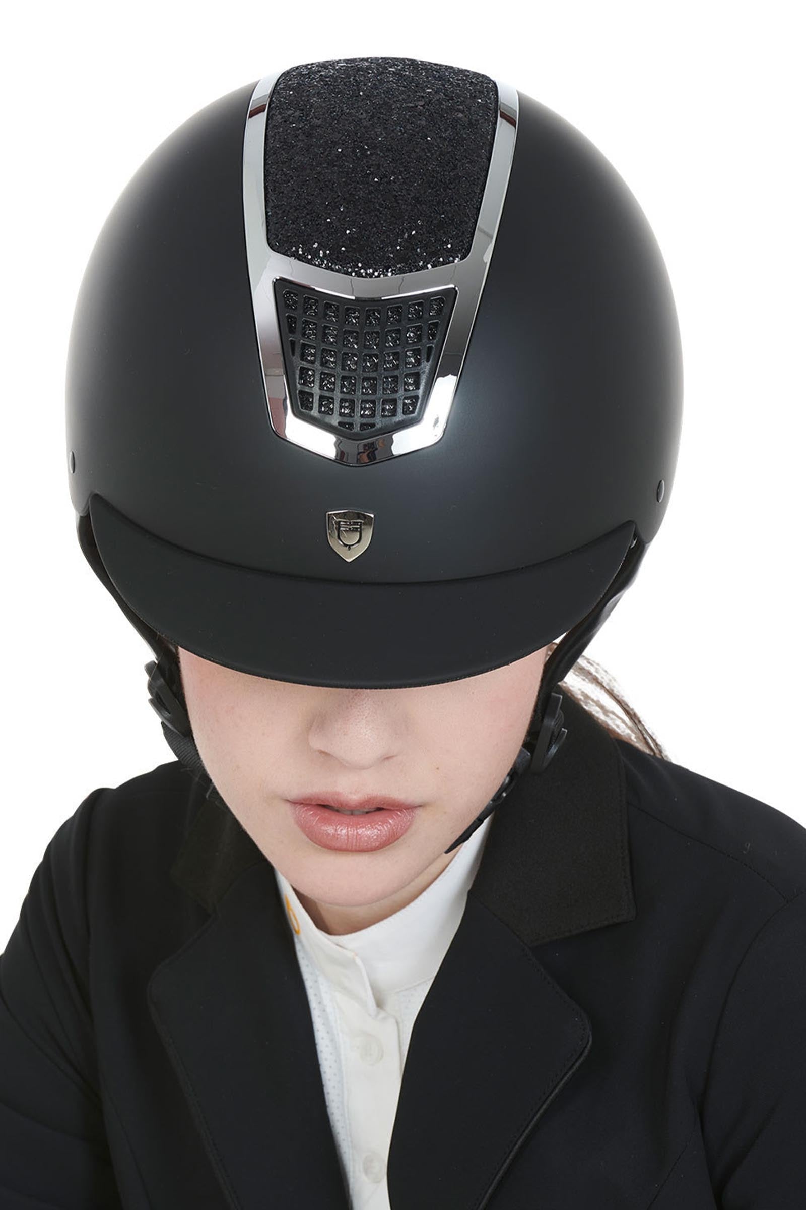Equestro Helmet With Rhinestones En 1384-2023 Homologation Safety Equipment
