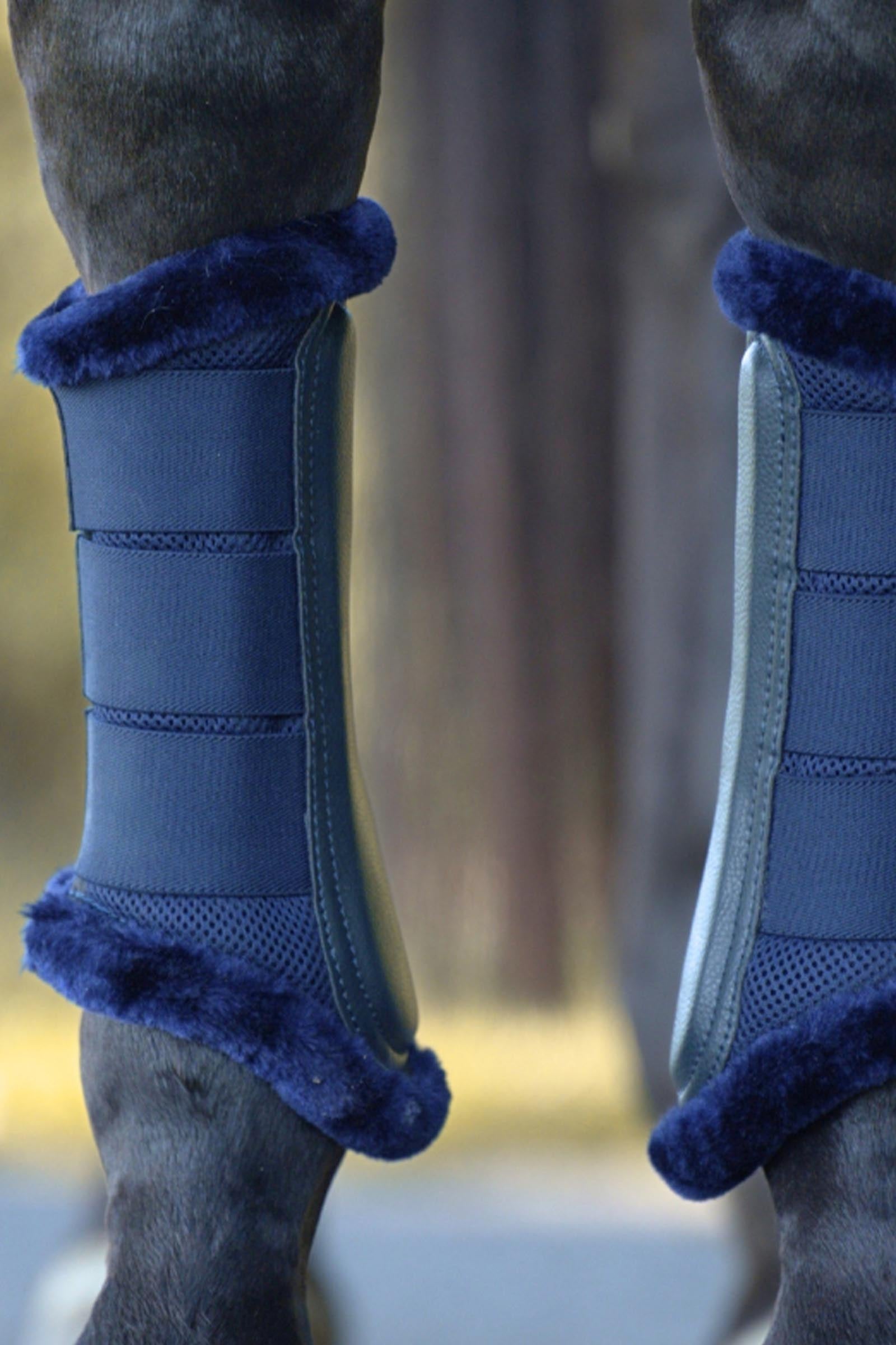 Kavalkade Anatomic Mesh Tendon Boots With Faux Fur Leg Protection & Hoof Protection for Horses
